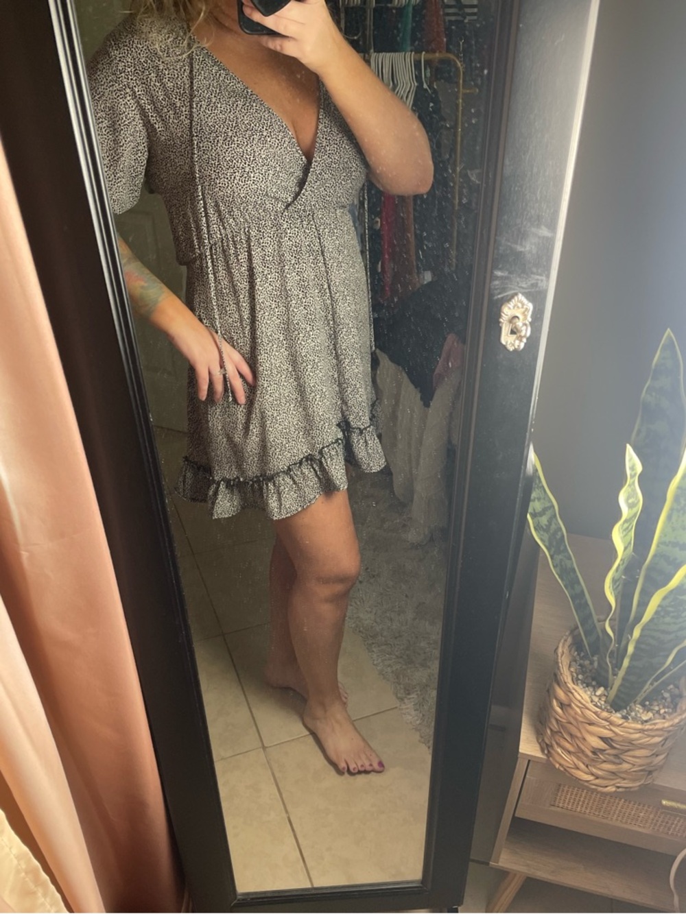 Sienna Sky Black and White Speckled Mini Dress